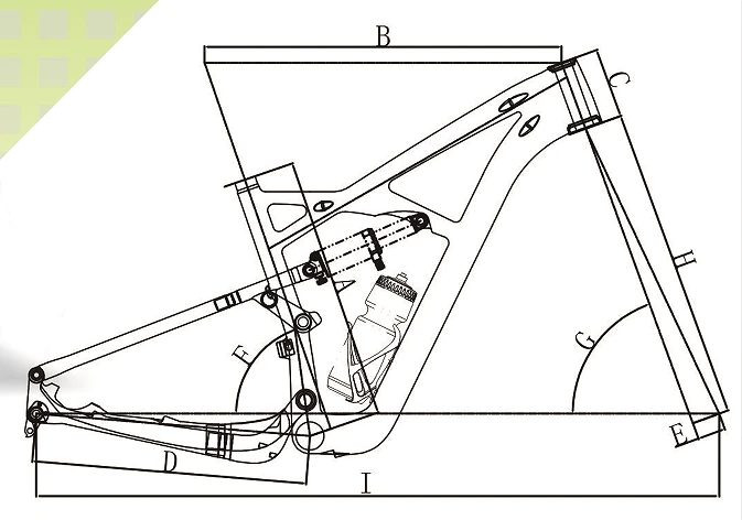 LTK098 full suspension MTB frame — view 4