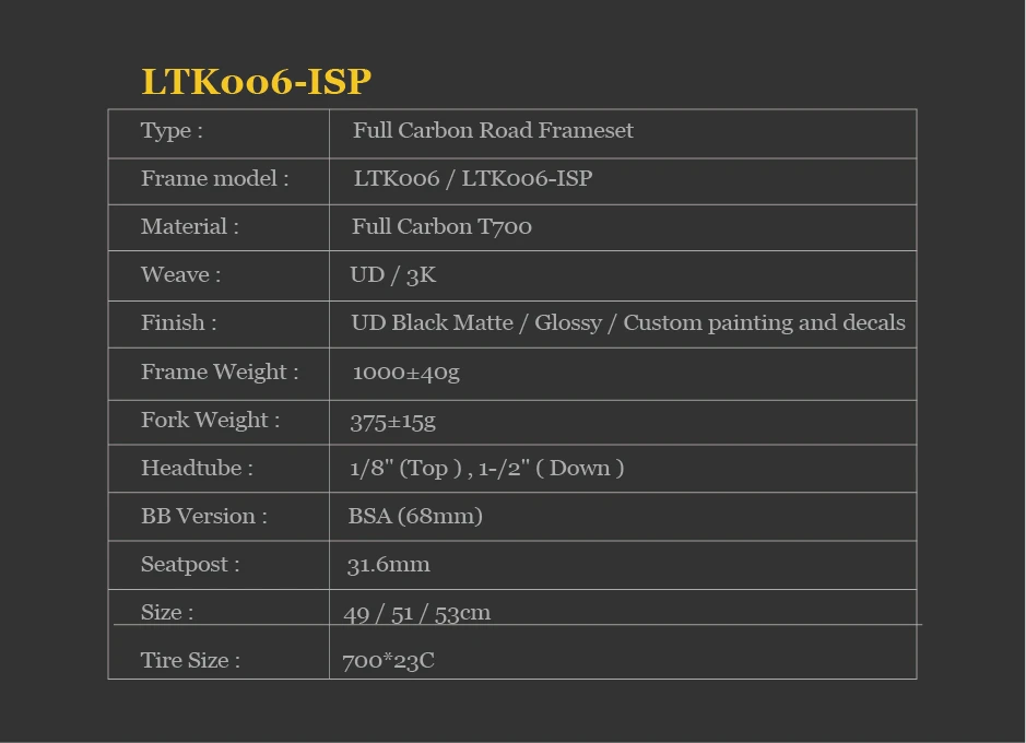 LTK006 road frameset — view 9