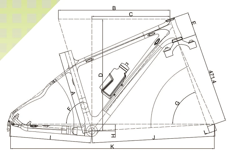 LTK056 mountain bike frame — view 5