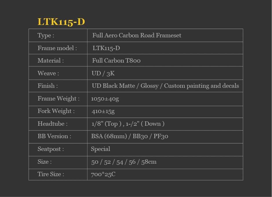 LTK115-D road frameset — view 4