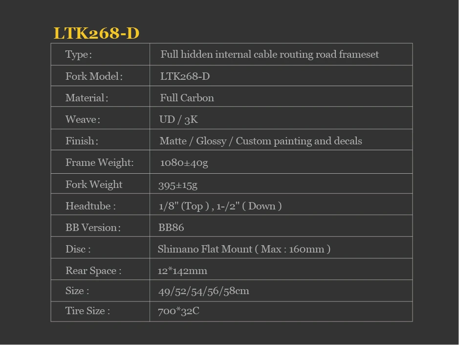 LTK268-D road frameset — view 11
